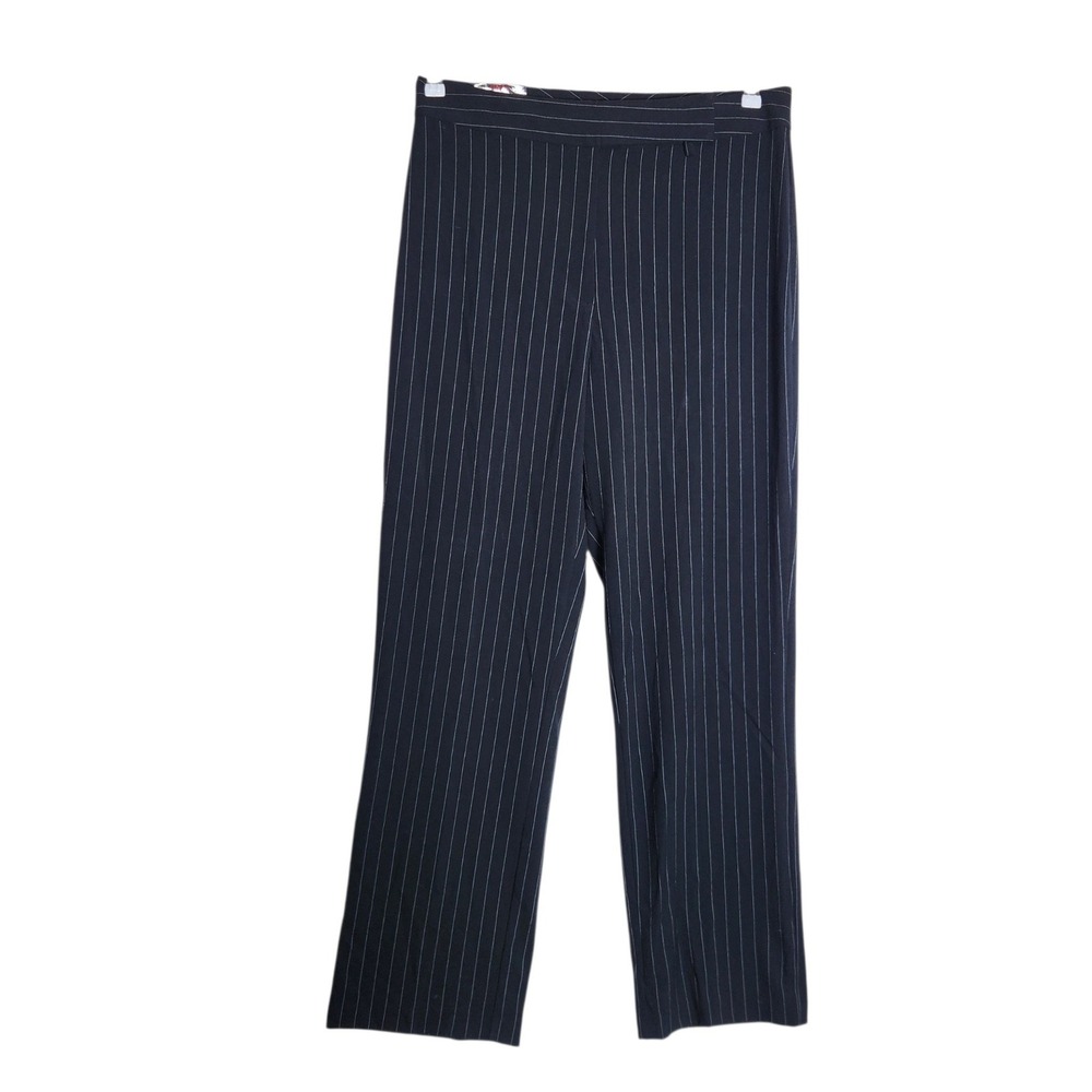 Classics by Bill Blass Black Pinstripe Stretch Dress Pants Size 12